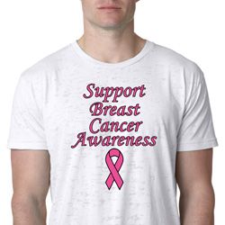Support Breast Cancer Awareness Burnout T-shirt