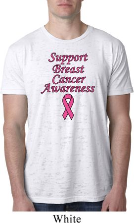 Support Breast Cancer Awareness Burnout T-shirt