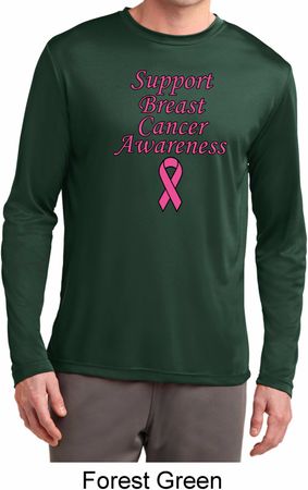 Support Breast Cancer Awareness Dry Wicking Long Sleeve