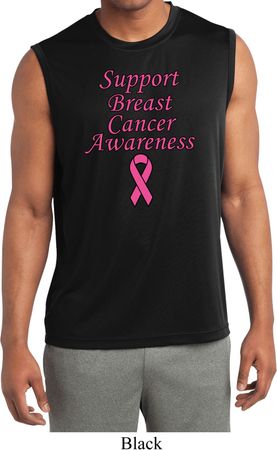 Support Breast Cancer Awareness Dry Wicking Sleeveless Shirt
