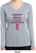 Support Breast Cancer Awareness Ladies Dry Wicking Long Sleeve