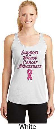 Support Breast Cancer Awareness Ladies Dry Wicking Racerback