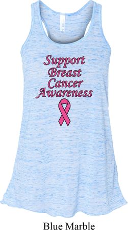 Support Breast Cancer Awareness Ladies Flowy Racerback