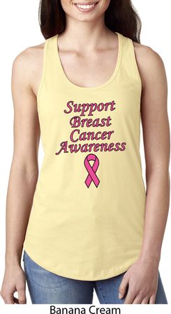 Support Breast Cancer Awareness Ladies Ideal Racerback