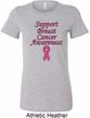 Support Breast Cancer Awareness Ladies Longer Length Shirt