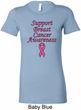 Support Breast Cancer Awareness Ladies Longer Length Shirt