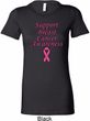 Support Breast Cancer Awareness Ladies Longer Length Shirt
