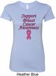 Support Breast Cancer Awareness Ladies Longer Length Shirt
