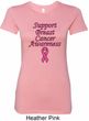 Support Breast Cancer Awareness Ladies Longer Length Shirt