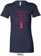 Support Breast Cancer Awareness Ladies Longer Length Shirt