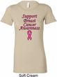 Support Breast Cancer Awareness Ladies Longer Length Shirt
