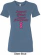Support Breast Cancer Awareness Ladies Longer Length Shirt