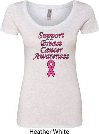 Support Breast Cancer Awareness Ladies Scoop Neck