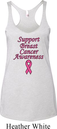 Support Breast Cancer Awareness Ladies Tri Blend Racerback