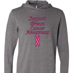Support Breast Cancer Awareness Lightweight Hoodie
