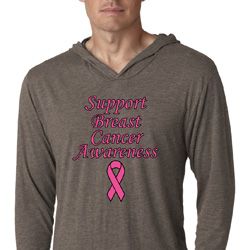 Support Breast Cancer Awareness Lightweight Hoodie Tee