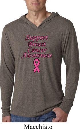 Support Breast Cancer Awareness Lightweight Hoodie Tee