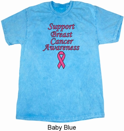 Support Breast Cancer Awareness Mineral Tie Dye T-shirt