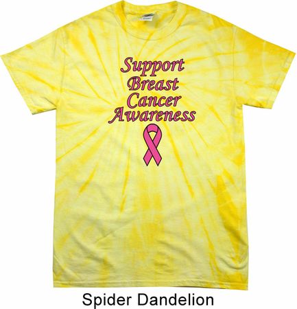 Support Breast Cancer Awareness Tie Dye T-shirt