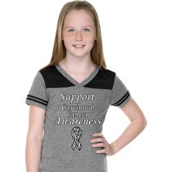 Support Carcinoid Cancer Awareness Girls Football Tee