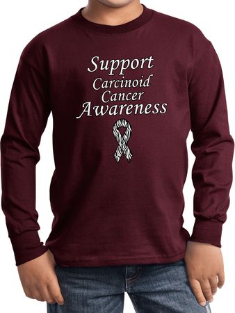 Support Carcinoid Cancer Awareness Kids Long Sleeve