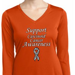 Support Carcinoid Cancer Awareness Ladies Dry Wicking Long Sleeve