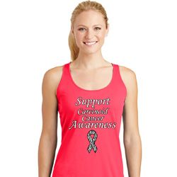 Support Carcinoid Cancer Awareness Ladies Dry Wicking Racerback