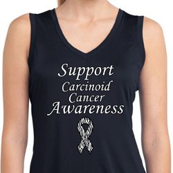 Support Carcinoid Cancer Awareness Ladies Dry Wicking Sleeveless Shirt