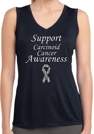 Support Carcinoid Cancer Awareness Ladies Dry Wicking Sleeveless Shirt