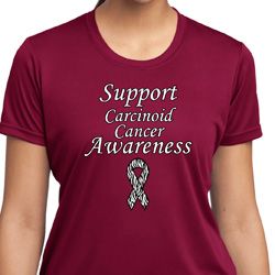 Support Carcinoid Cancer Awareness Ladies Dry Wicking T-shirt