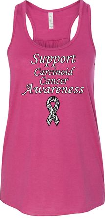 Support Carcinoid Cancer Awareness Ladies Flowy Racerback