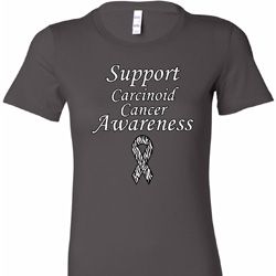 Support Carcinoid Cancer Awareness Ladies Longer Length Shirt