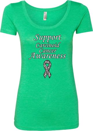 Support Carcinoid Cancer Awareness Ladies Scoop Neck