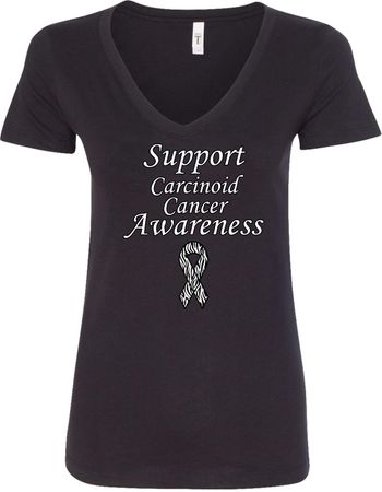 Support Carcinoid Cancer Awareness Ladies V-Neck