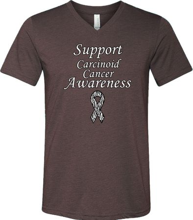 Support Carcinoid Cancer Awareness Tri Blend V-neck