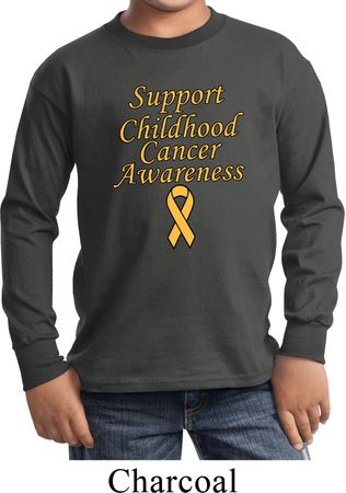Support Childhood Cancer Awareness Kids Long Sleeve