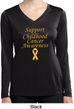 Childhood Cancer Awareness Ladies Dry Wicking Long Sleeve Tee Shirt