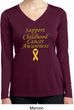 Childhood Cancer Awareness Ladies Dry Wicking Long Sleeve Tee Shirt