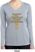 Childhood Cancer Awareness Ladies Dry Wicking Long Sleeve Tee Shirt
