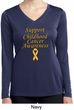 Childhood Cancer Awareness Ladies Dry Wicking Long Sleeve Tee Shirt