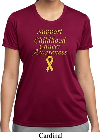 Support Childhood Cancer Awareness Ladies Dry Wicking T-shirt