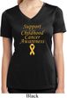 Support Childhood Cancer Awareness Ladies Dry Wicking V-neck