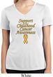 Support Childhood Cancer Awareness Ladies Dry Wicking V-neck