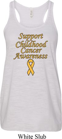 Support Childhood Cancer Awareness Ladies Flowy Racerback