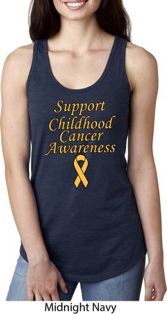 Support Childhood Cancer Awareness Ladies Ideal Racerback