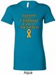 Support Childhood Cancer Awareness Ladies Longer Length Shirt