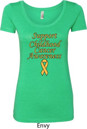 Support Childhood Cancer Awareness Ladies Scoop Neck