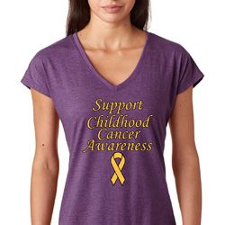Support Childhood Cancer Awareness Ladies Shirts