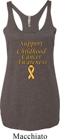 Support Childhood Cancer Awareness Ladies Tri Blend Racerback