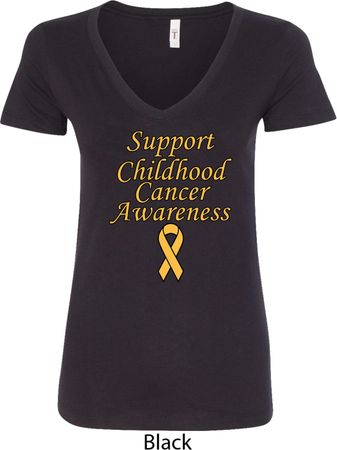 Support Childhood Cancer Awareness Ladies V-Neck